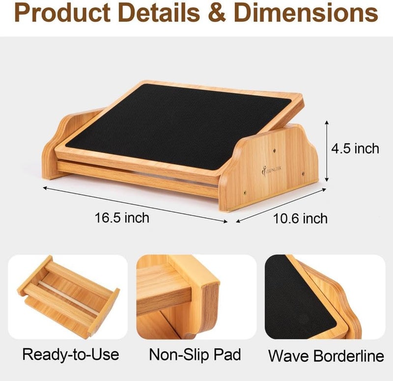 StrongTek Ergonomic Rocking Foot Rest for Under Desk, Adjustable Foot Stool with Non-Slip Surface, Three Positions for Comfort & Stability, Enhances Posture & Circulation, Ideal for Office & Home Use - Image 3